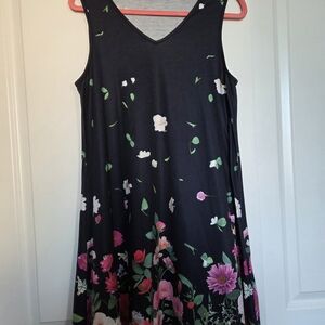 SHEIN Pink and Black Floral Dress